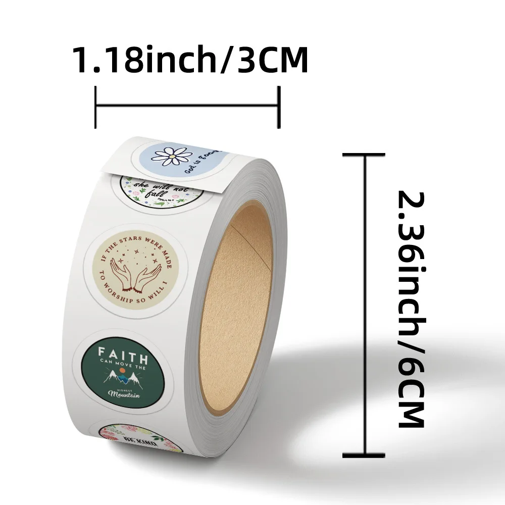 500Pcs/Roll Bible Motivational Phrases Cartoon Stickers Jesus Inspiration Decals Laptop Luggage Skateboard Guitar Decor Sticker