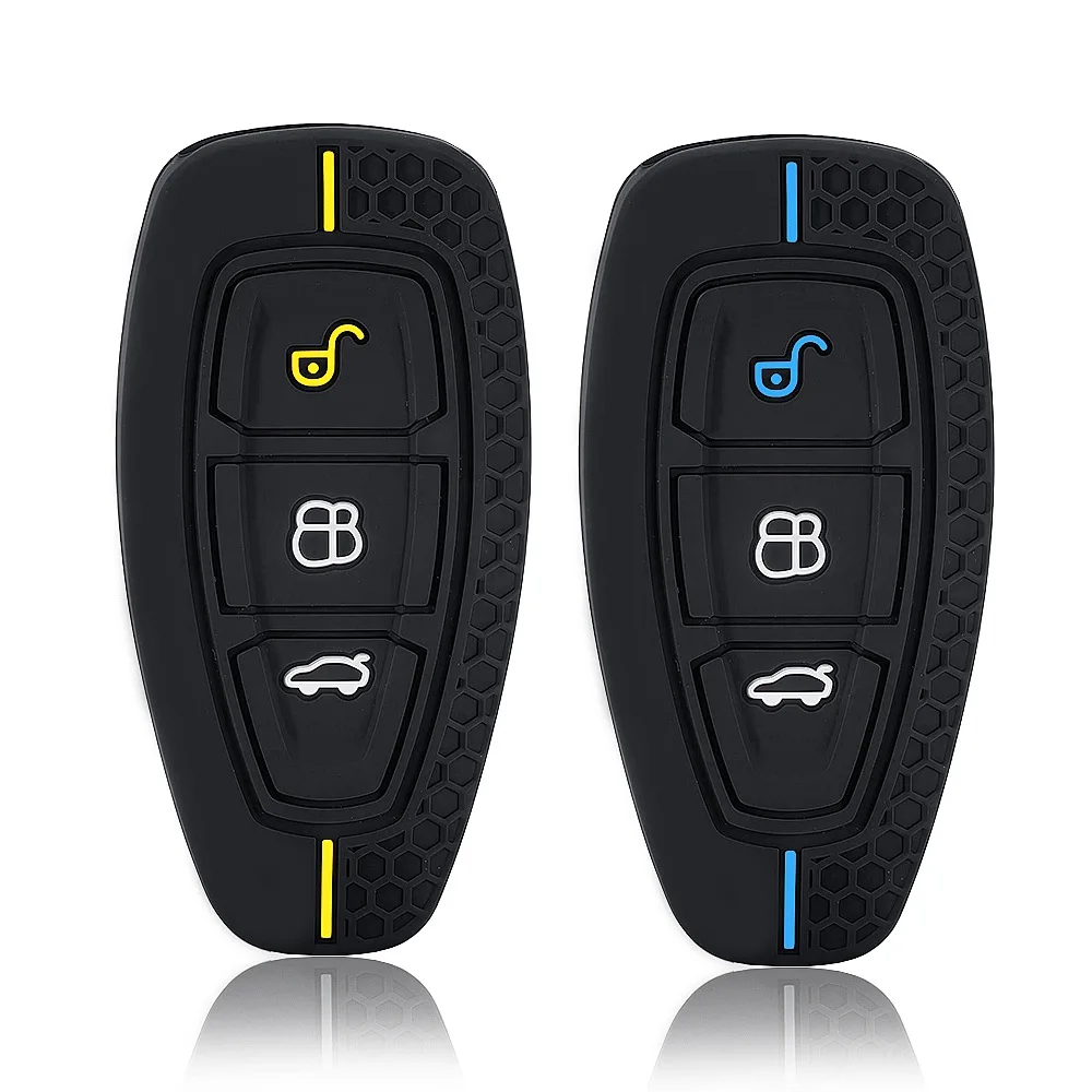 New Style Silicone Car Key Case For Ford ST Grand C Max Focus Mondeo Kuga Fiesta Ecosport Transit Sport Racing Auto Key Shell