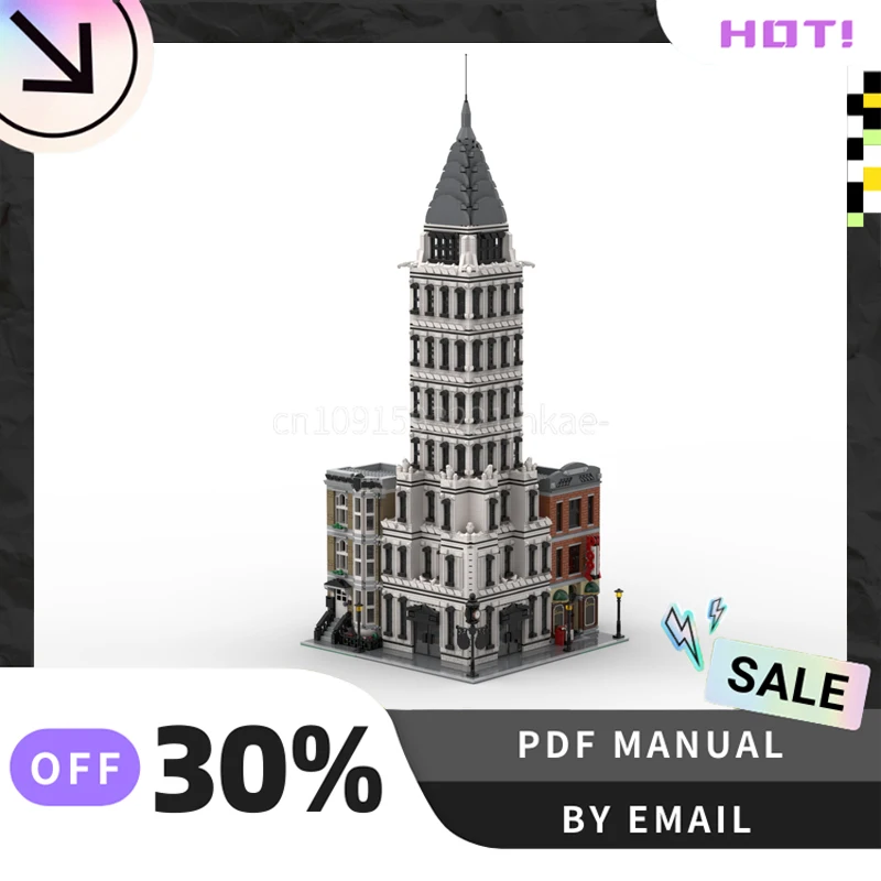 

[6887 шт.] индивидуальный MOC Chrysler Building, креативный набор строительных блоков, STEM игрушки, комплект строительной модели «сделай сам», подарки на день рождения