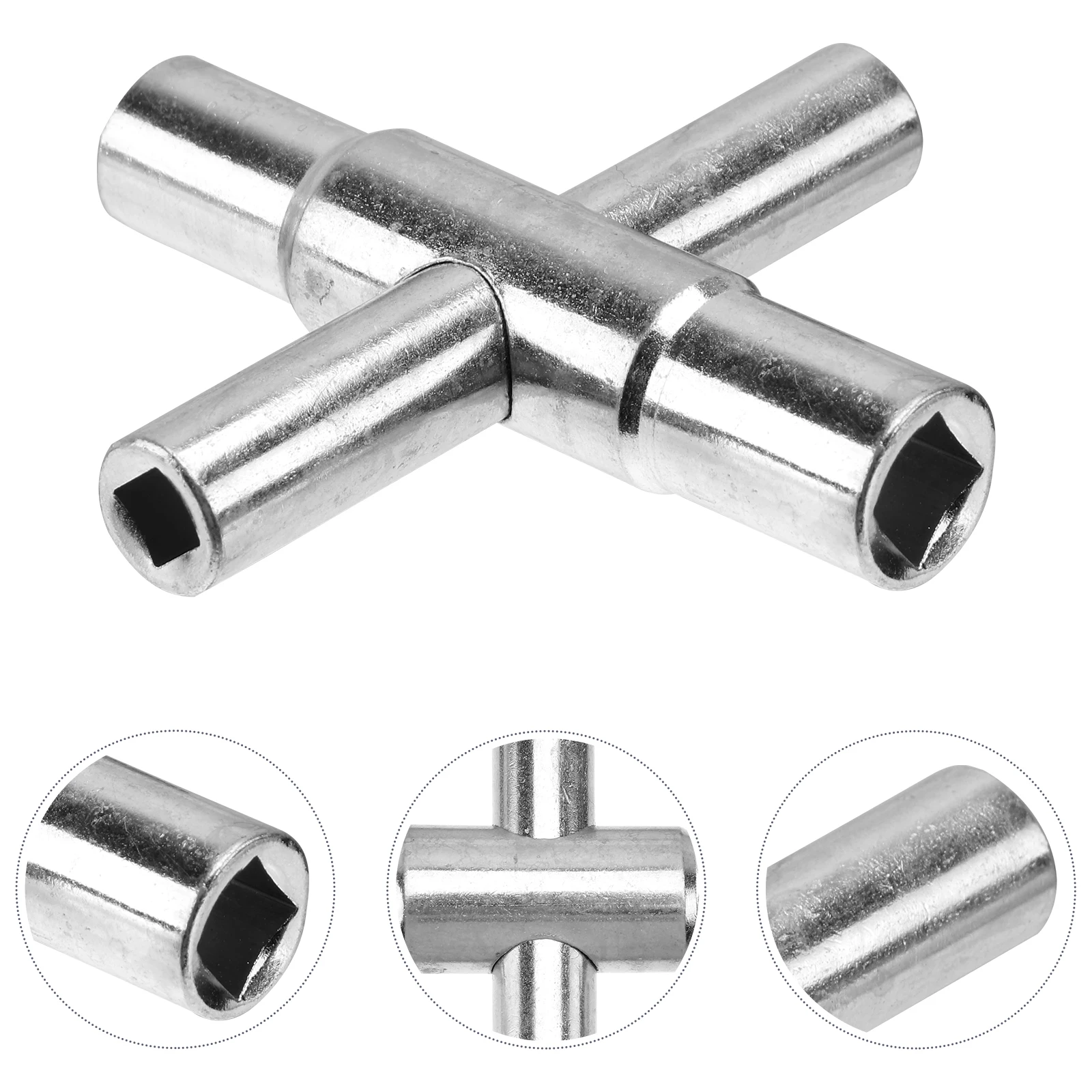 

Silver Wrench 40Cr Steel Cross Faucet Bathroom Sink Tool Multifunctional Professional Durable Practical Easy Labor Saving Smooth