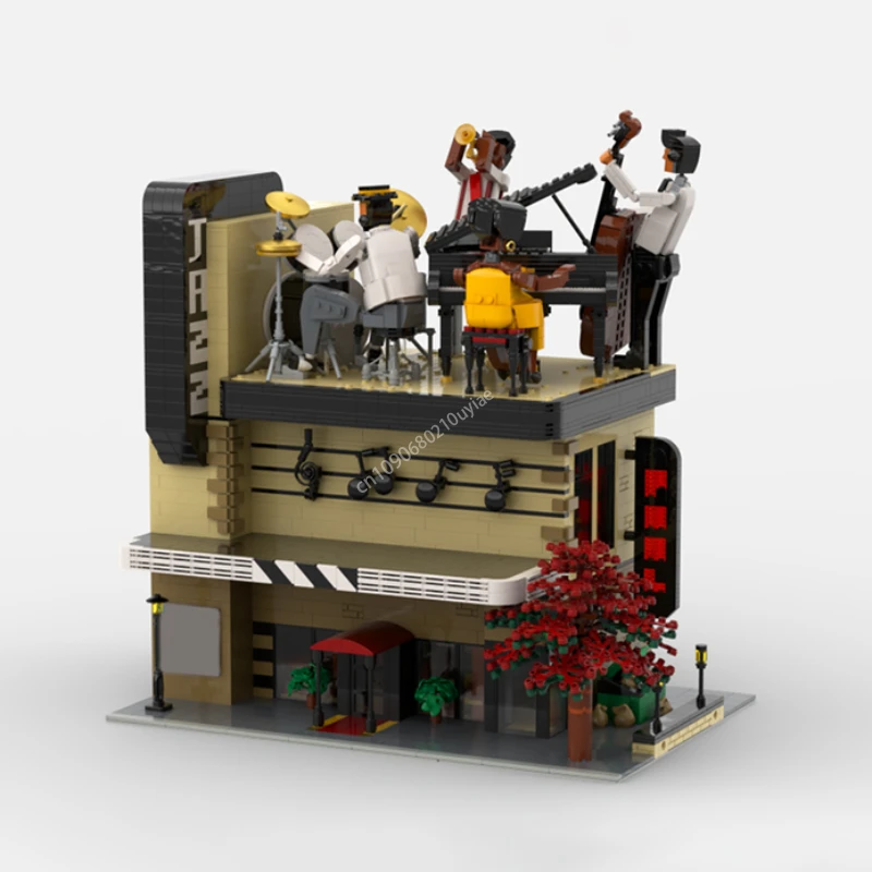 MOC Modular Jazz Club Display for Set 21334 Quartet Creative Street View Model Building Block Diy Kids Assembly Bricks Toys Gift