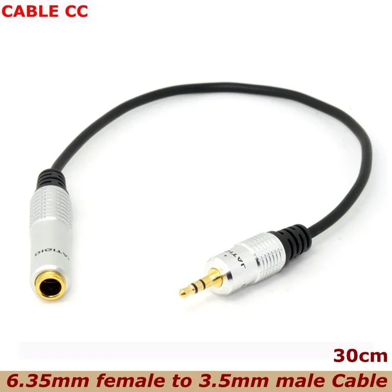 0.3m 6.35mm 1/4 Inch Female to 3.5mm 1/8 Inch Male Stereo Headphone Conversion Audio Amplifier Microphone Plug Conversion Cable