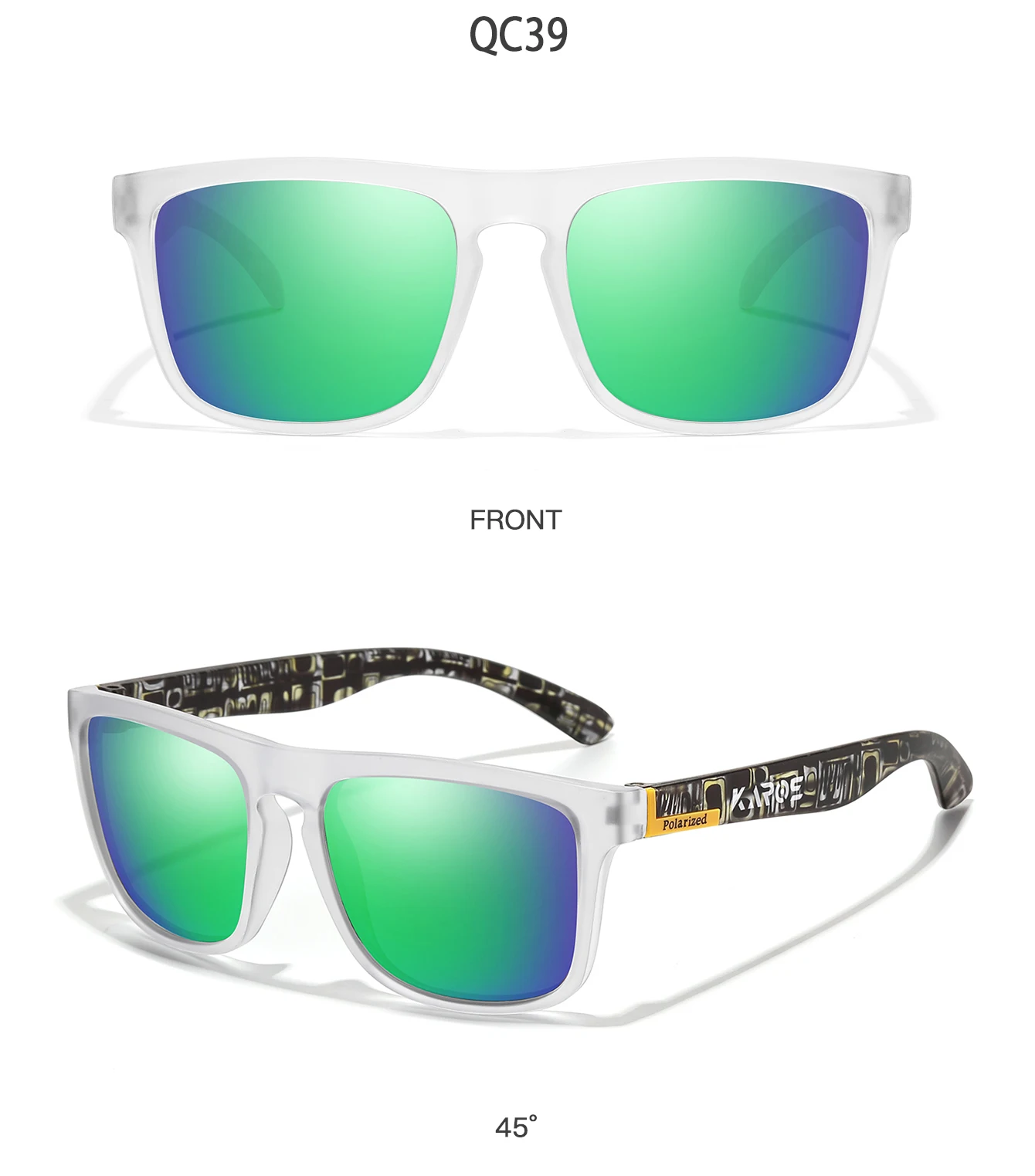 KAROS Männer/Frauen Polarisierte Sonnenbrille Quadratischen Spiegel Marke Design Luxus UV400 Sonnenschirm Unisex Angeln Fahren Radfahren Wandern – Detail 31