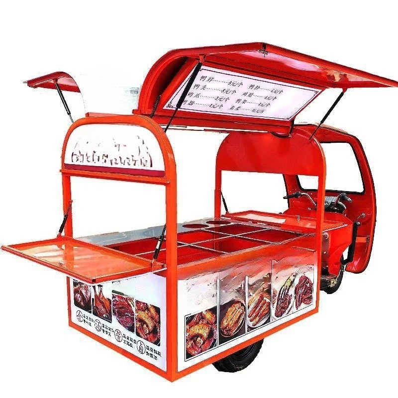 Electric three-wheel, night market halogen, stall car
