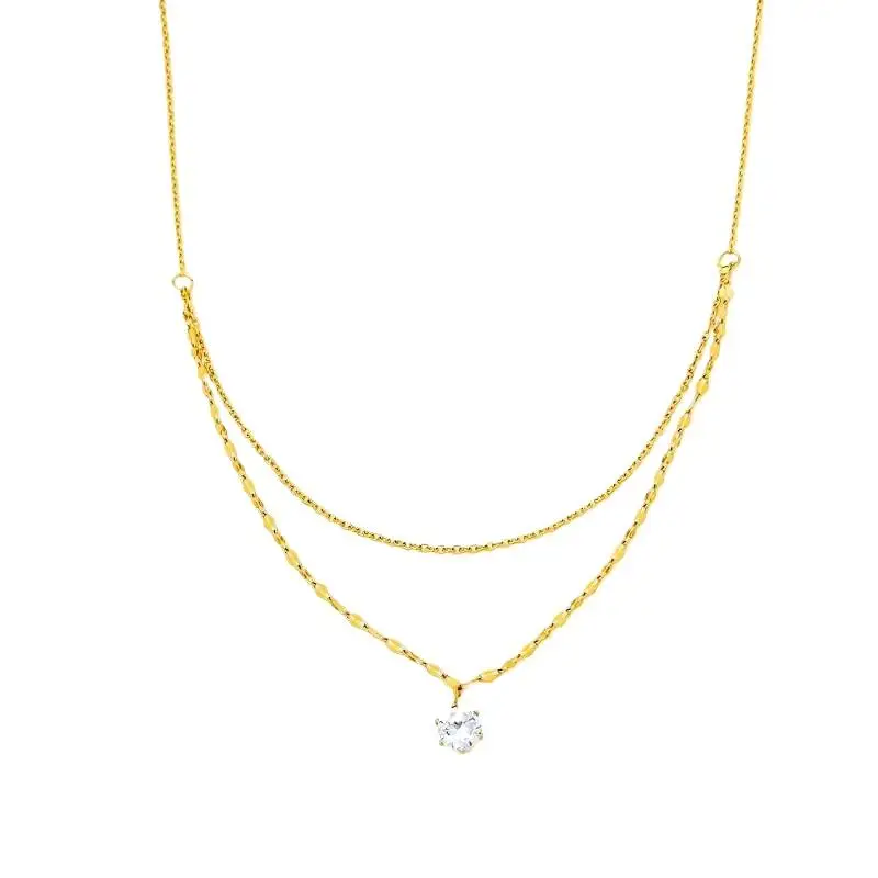 متعدد الطبقات حجر الراين قلادة قلادة موضة الفولاذ المقاوم للصدأ سلسلة للنساء الذهبي هيبوالرجينيك العصرية مجوهرات حفلة هدية