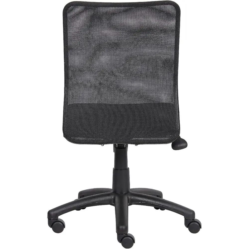 Cadeira de Escritório Preta com Rodas, Ajuste de Inclinação e Trava, com Controle de Tensão
