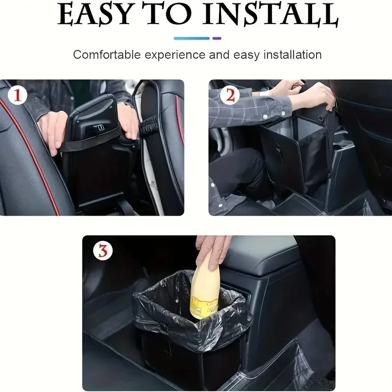 Pattumiera pieghevole per auto a mani libere: PE durevole, Design efficiente nello spazio per una pulizia e organizzazione senza sforzo