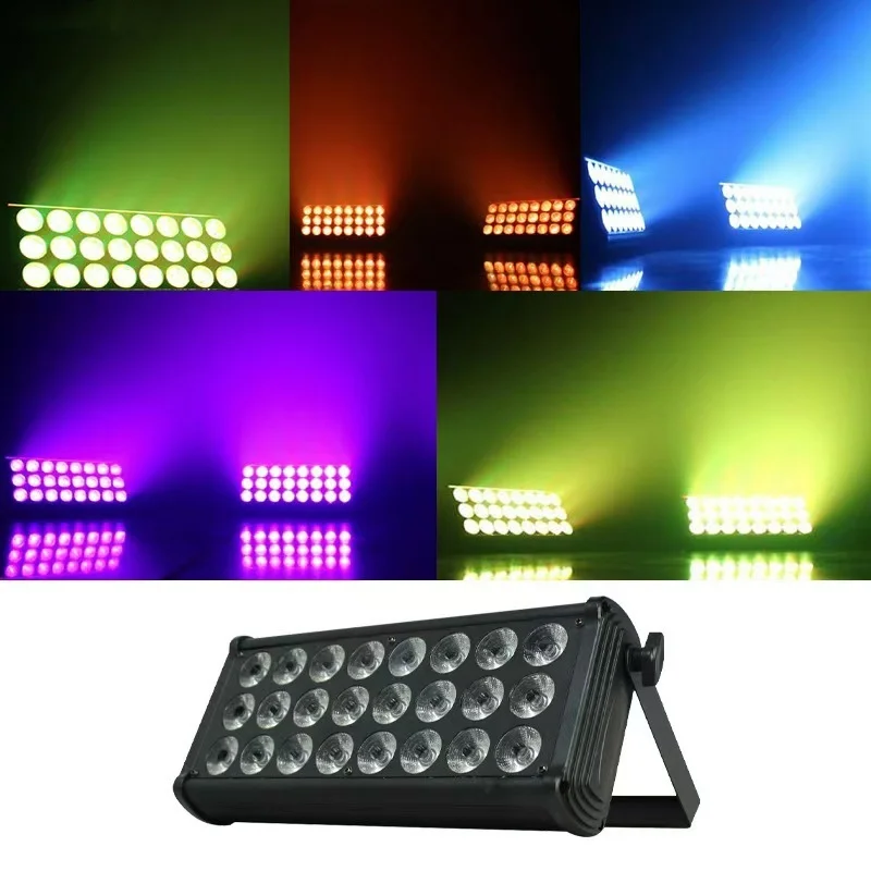 

Светодиодный прожектор 24x3W RGB Светодиодный настенный светильник Свадебная вечеринка Клуб Бар Концерт Город Цвет dmx wash building light Сценическое световое шоу