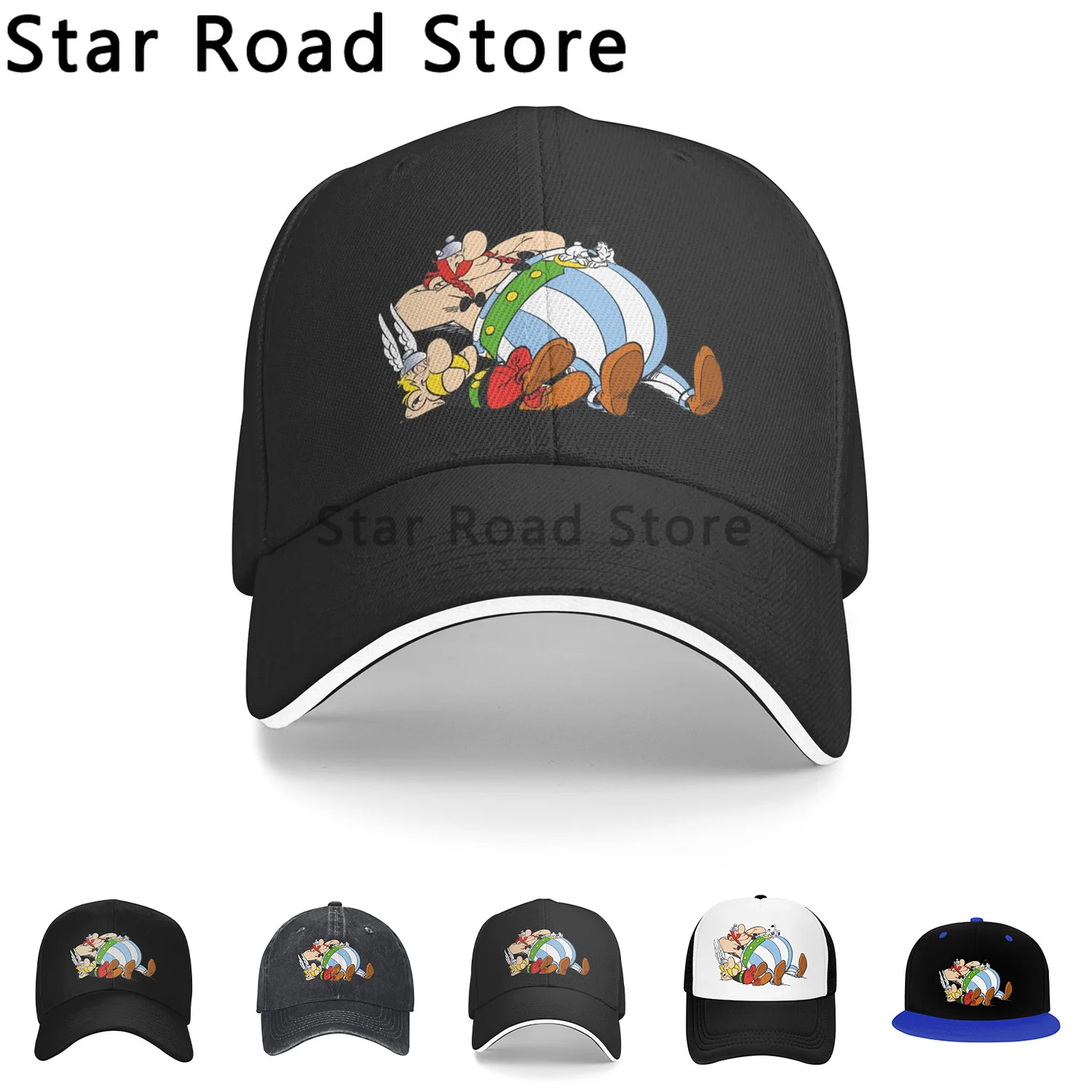 

2024 New Arrivial Washed Men's Baseball Cap Sleep Trucker Snapback Caps Dad Hat Asterix and Obelix Golf Hats for Unisex