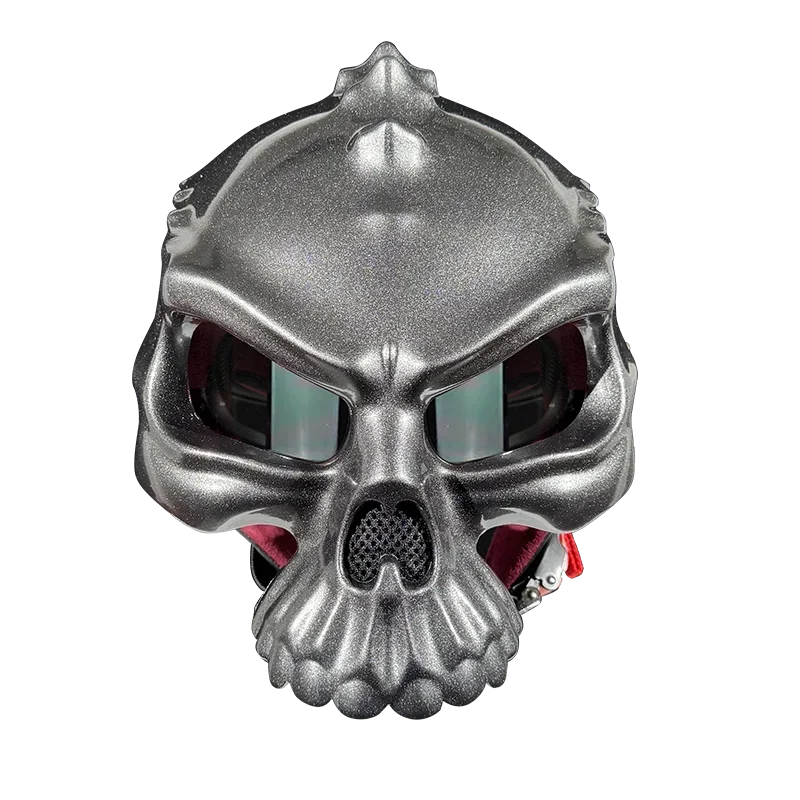 

ECE/DOT Certified Retro Half Face Motorcycle Helmet - Skull Design for Men & Women, Lightweight Skeleton Bike Helmet, Halloween