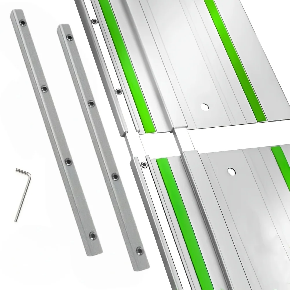 

Sturdy Build, Track Saw Guide Rail Connector Set - Metal, No Power Needed, Home Improvement Tool for Wooden Board Cutting