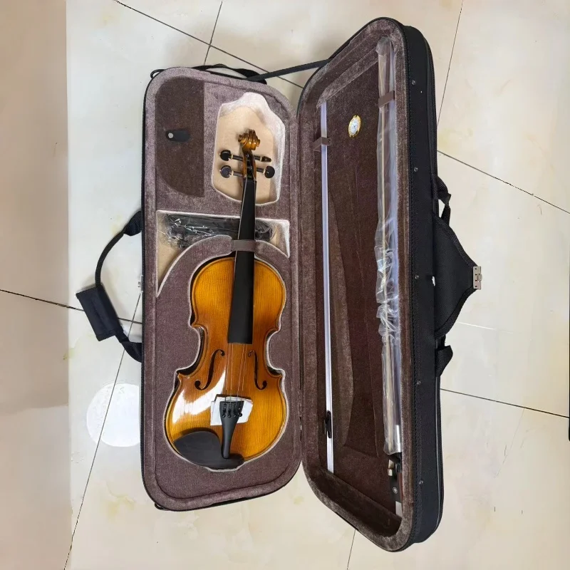 Handmade Viola 15-16.5 Inch Retro Flame Maple Viola Rich Mellow Tone Professional Acoustic Viola with foam Square Hard Case Bow