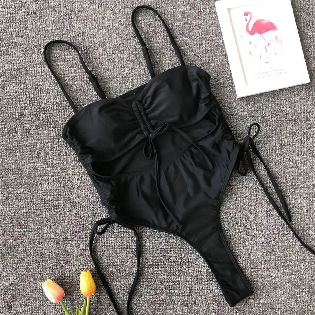 Sexy, mit Schnürung versehener, bauchfreier Monokini-Badeanzug, einteiliger Badeanzug für Damen, Badebekleidung, Damen-Badeanzug mit Leopardenmuster, String-Badehose, Badebekleidung, V1290. – Detail 32