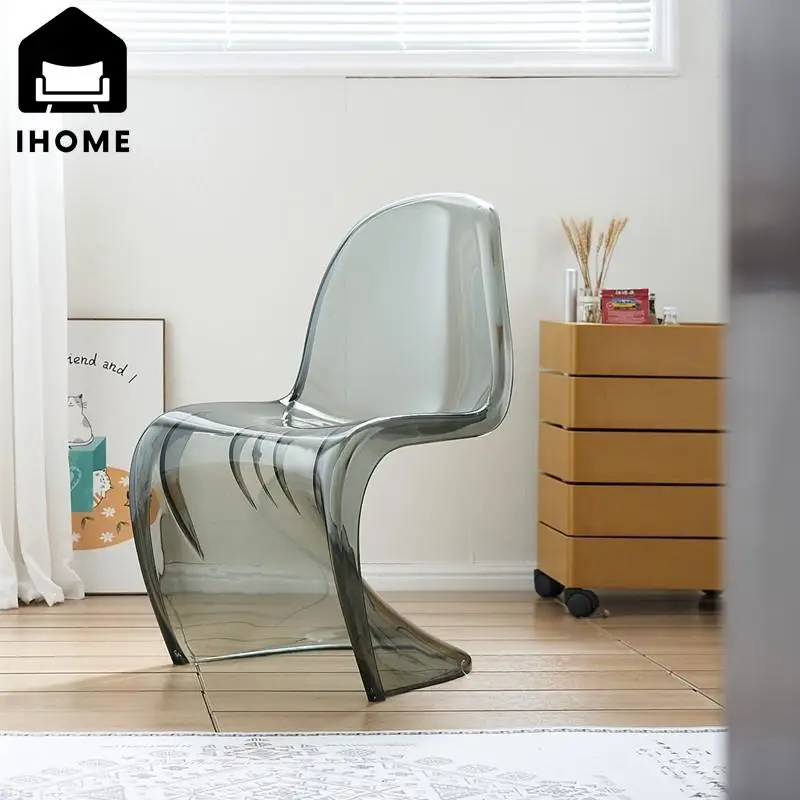 

IHOME Nordic Contemporary And Contracted Creative Acrylic Plastic Chairs Ghost Web Celebrity S Beauty Chair Transparent Crystal