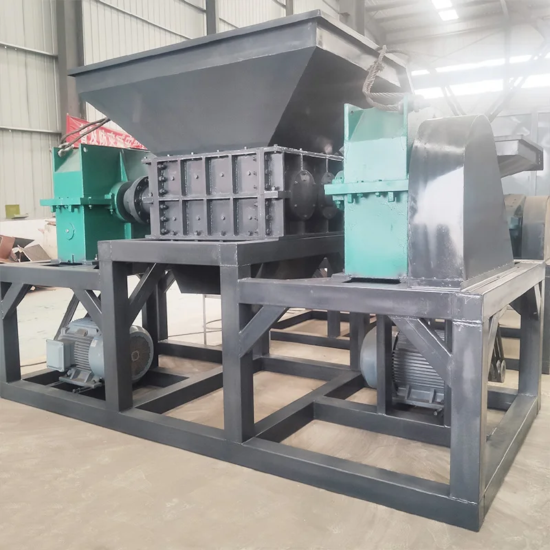 Customized Twin Shaft Shredder Machine Low Speed Large Torque Suitable For Metal Plastic Wood Rubber Crushing