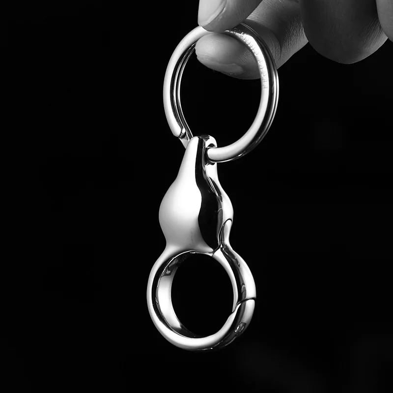 Luxury Gourd Keychain For Men, 316 Stainless Steel Key Ring Holder, Waist Keychain Clip,EDC Pendant Accessory High-End Gifts