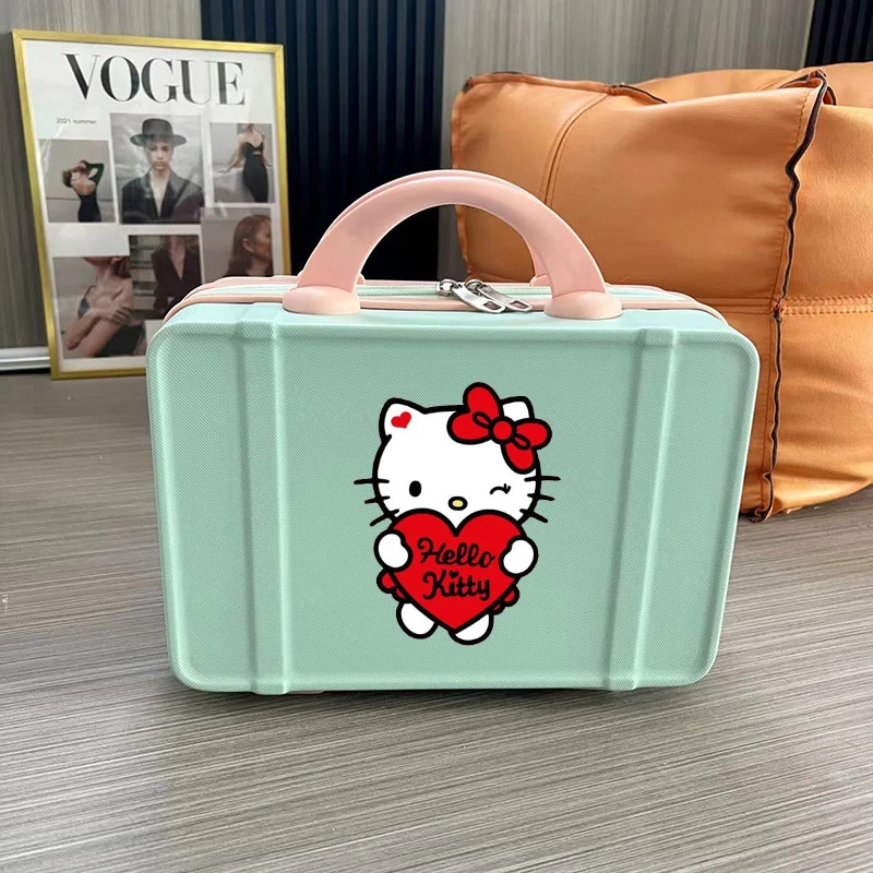 Hellokittys Cosmetic Case Sanrios Mini Suitcase Small 14 Inches Girl Kawaii Cartoon Suitcase Light Short Distance Suitcase