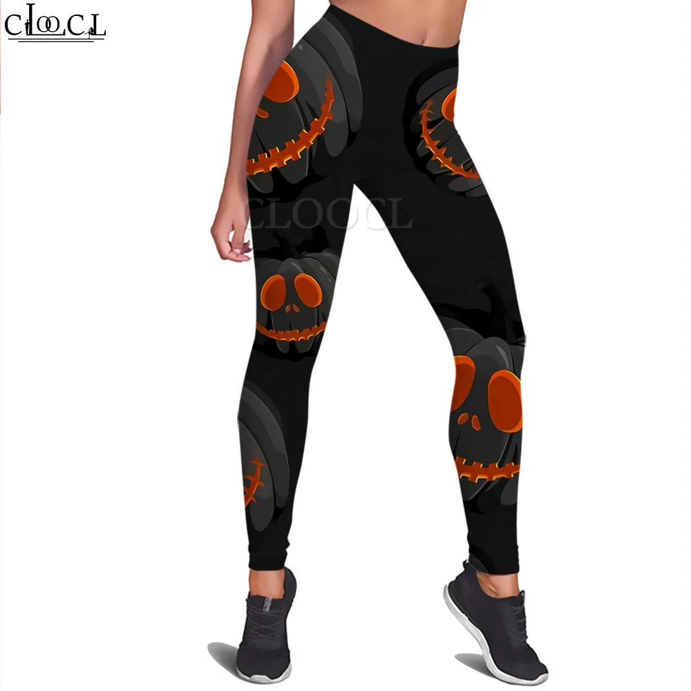 CLOOCL Women Leggings Halloween Trousers Pumpkin Demon Pattern 3D Print Push Up Stretch Slim Leggings Harajuku Clothing