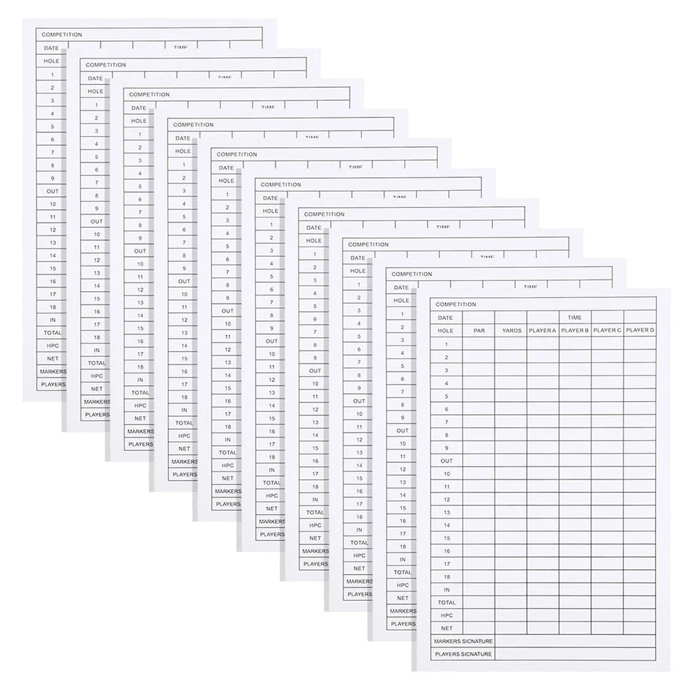 

30pcs Number Record Tools Player Score Cards Score Paper for Outdoor Sports Score Cards golfs scorecards