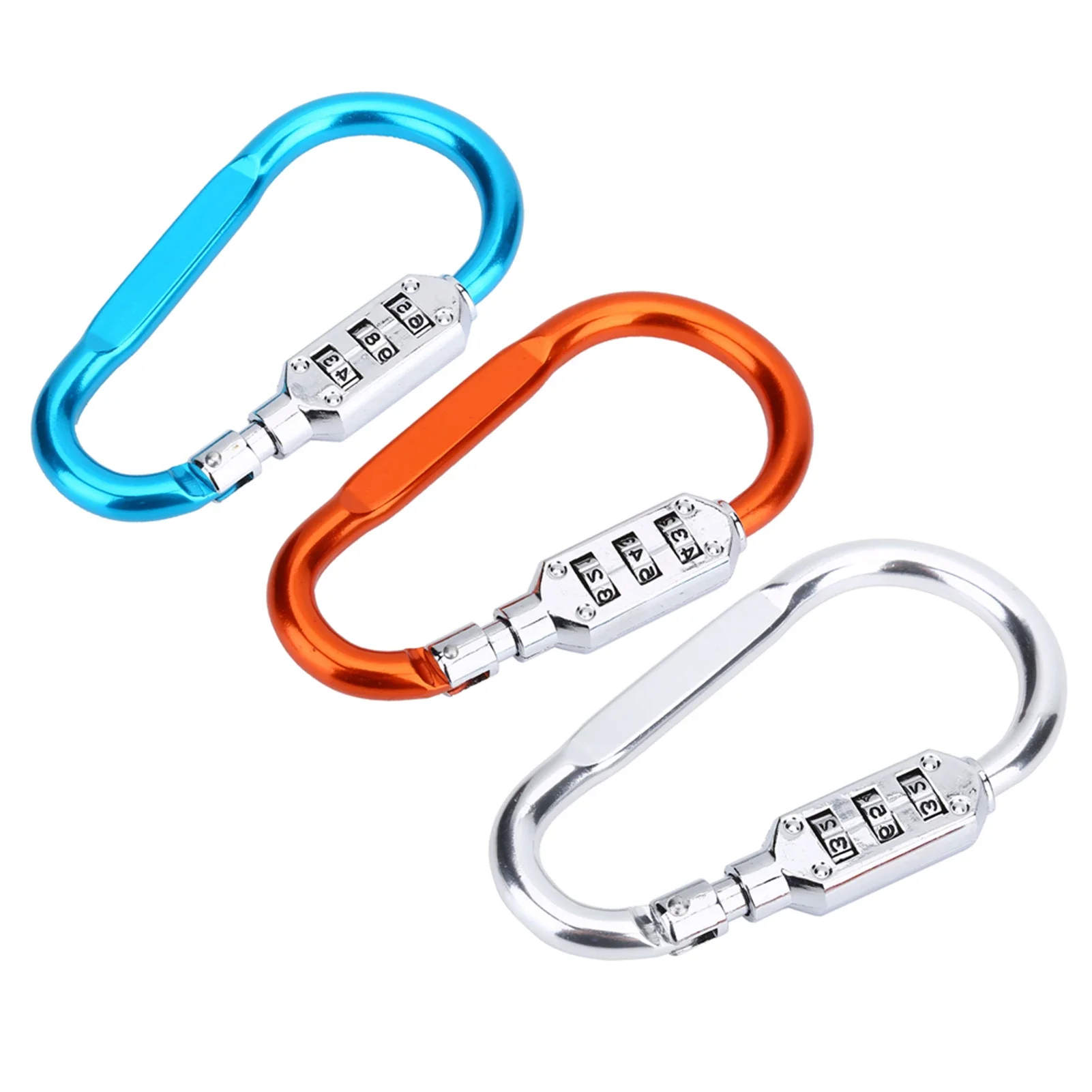 Travel Bag Security Coded Lock Aluminium Alloy Climbing Carabiner Luggage Combination Padlock