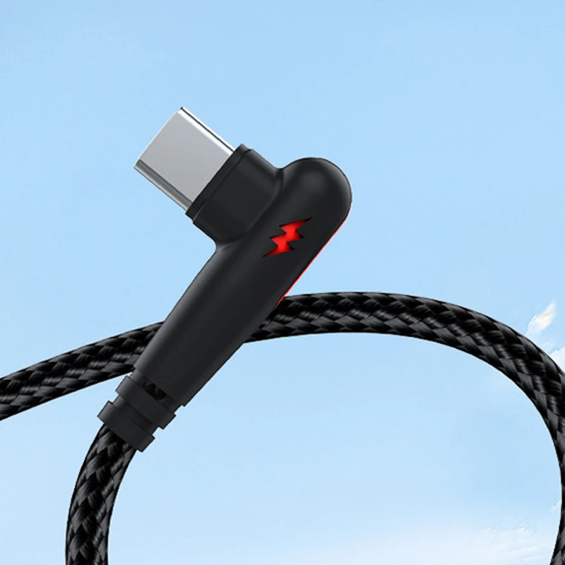 Cavo da USB a tipo C da 120W a 90 gradi Micro-USB per Lightning per Iphone per IPad Android Phone Tablet cavo per data di ricarica rapida