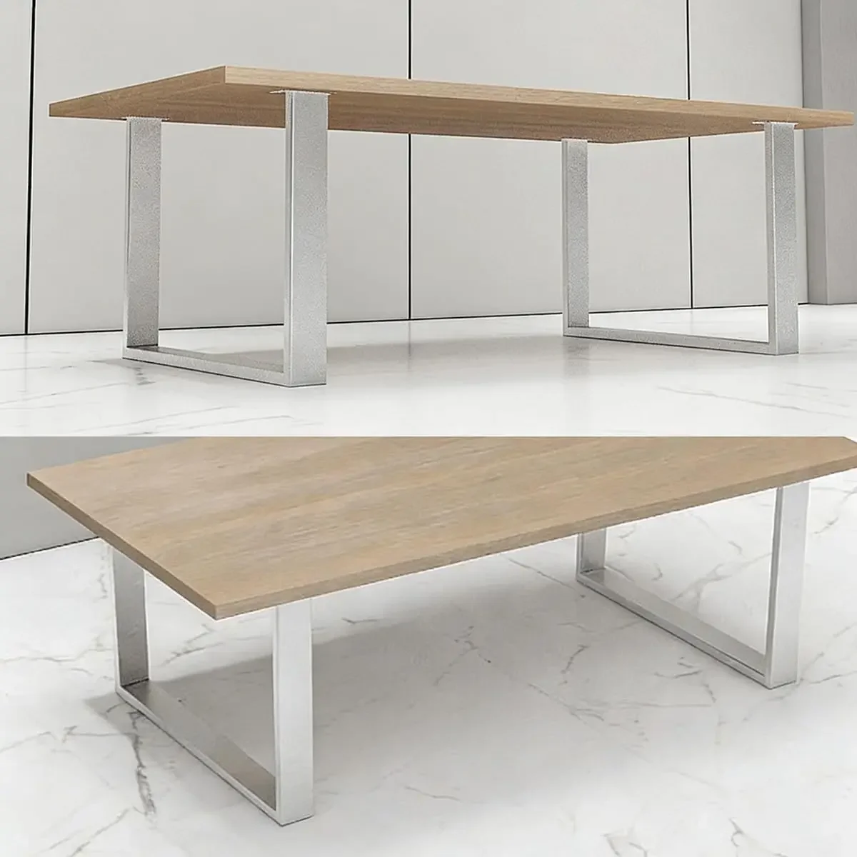 U-Shaped Right-Angle Table Legs Set of 2 | 16in/28in Stainless Steel Bar Table Support Feet | Large Furniture Legs for Desk/Dini