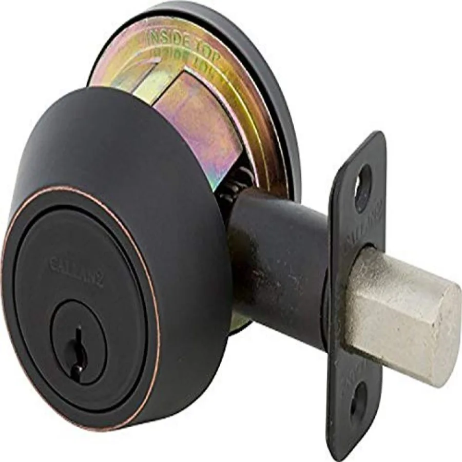 

Callan by Hardware Single Cylinder Deadbolt, Fits Doors 1-3/8 to 1-3/4 inch Thick, Finish Reinforced Lock with Thumbturn and Ke