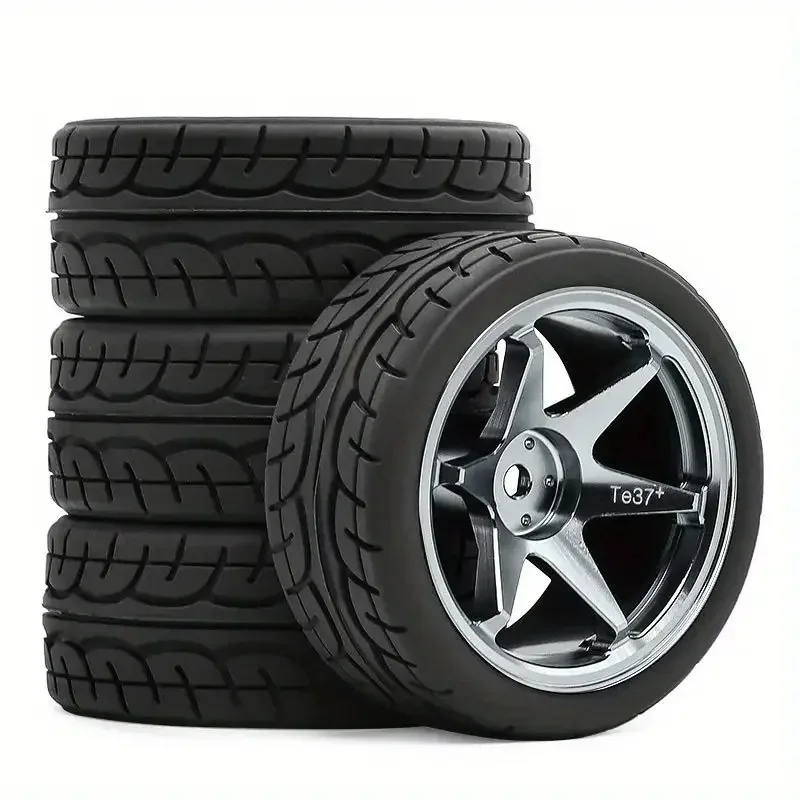 

1/10 RC Rally Racing Car 2.56 Inch Aluminum Wheels Durable Rubber Tires 4PCS Spare Parts for Tamiya HPI Traxxas PTG2 A959