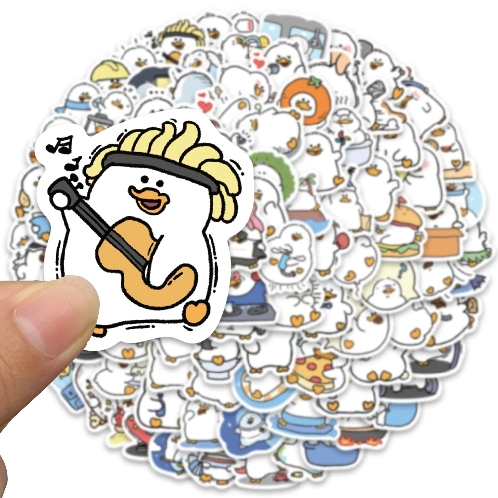 100pcs/pack Chubby Duck Cartoon Cute Plump Animal Stickers Scrapbook Laptop Phone Luggage Diary Car Motorcycle Sticker Toy