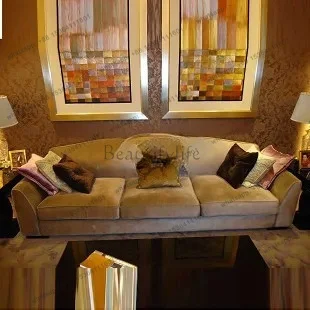 jj4 Fabric post-modern double sofa casual neoclassical simple modern triple sofa