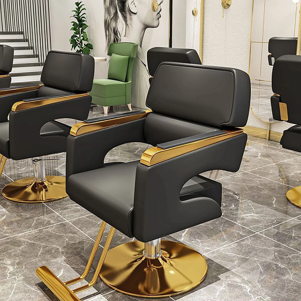 Friseurstuhl für Friseursalons Barber Stuhl Barbier Frisierstuhl gold Schwarz