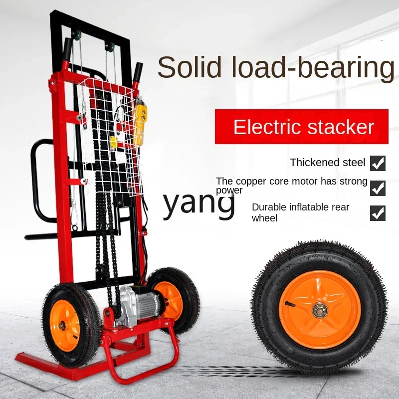 YJQ electric stacker manually raise cylinder lift hand push hydraulic forklift loading and unloading