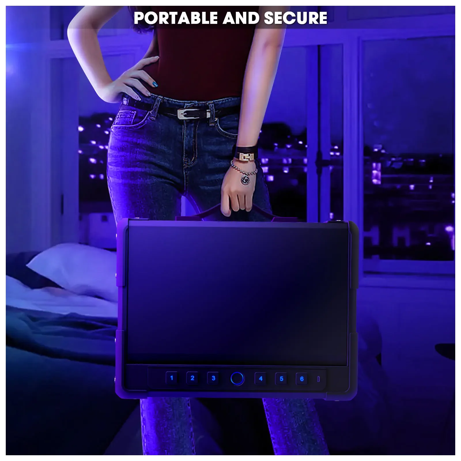 デジタルアラームキーロックセーフボックス指紋緊急LEDライトセーフ、セーフティボックスメーカー