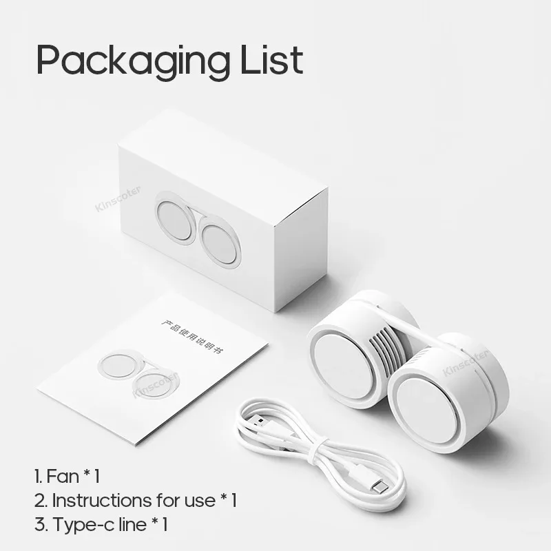 Portable Neck Fan Foldable Mini USB Fan, Rechargeable 1600mah Cooling Wind Fans, Personal Silent Neckfan For Sports image 6