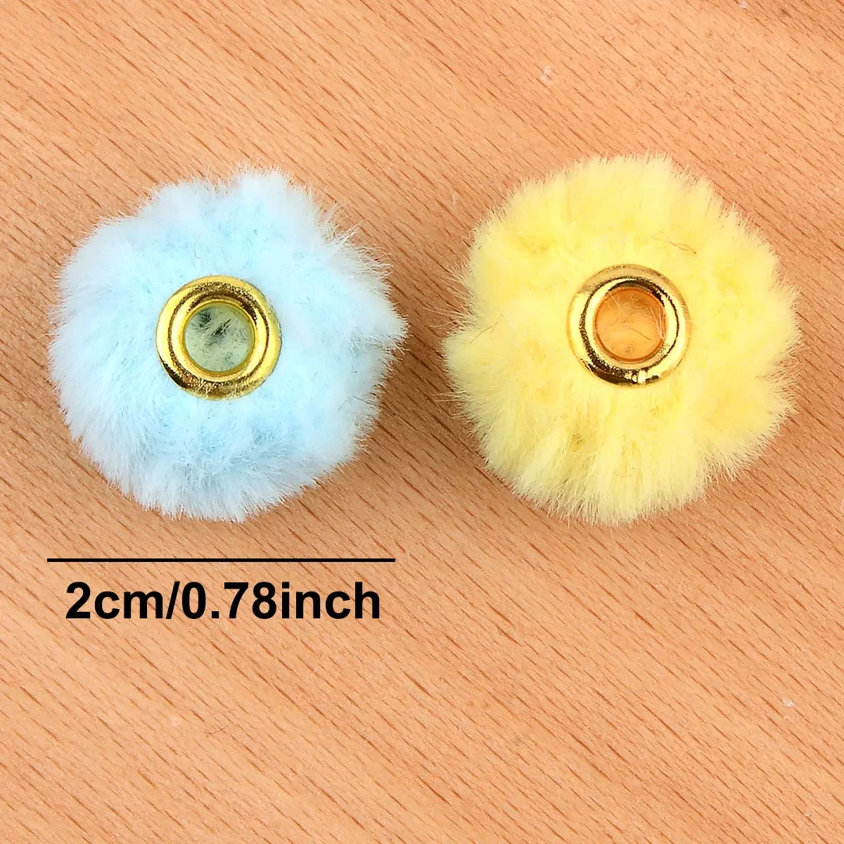 15pcs 2cm Random Color Mix Plush Fur Covered Ball Beads Decoration Beads For Jewelry Making DIY Keychain Pen Gifts Accessories