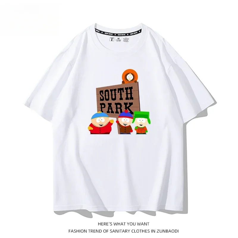 South Park Summer 100% Cotton Children's T-shirt Y2K Outdoor Leisure Parent-child Top Street Children's Fashion T-shirt