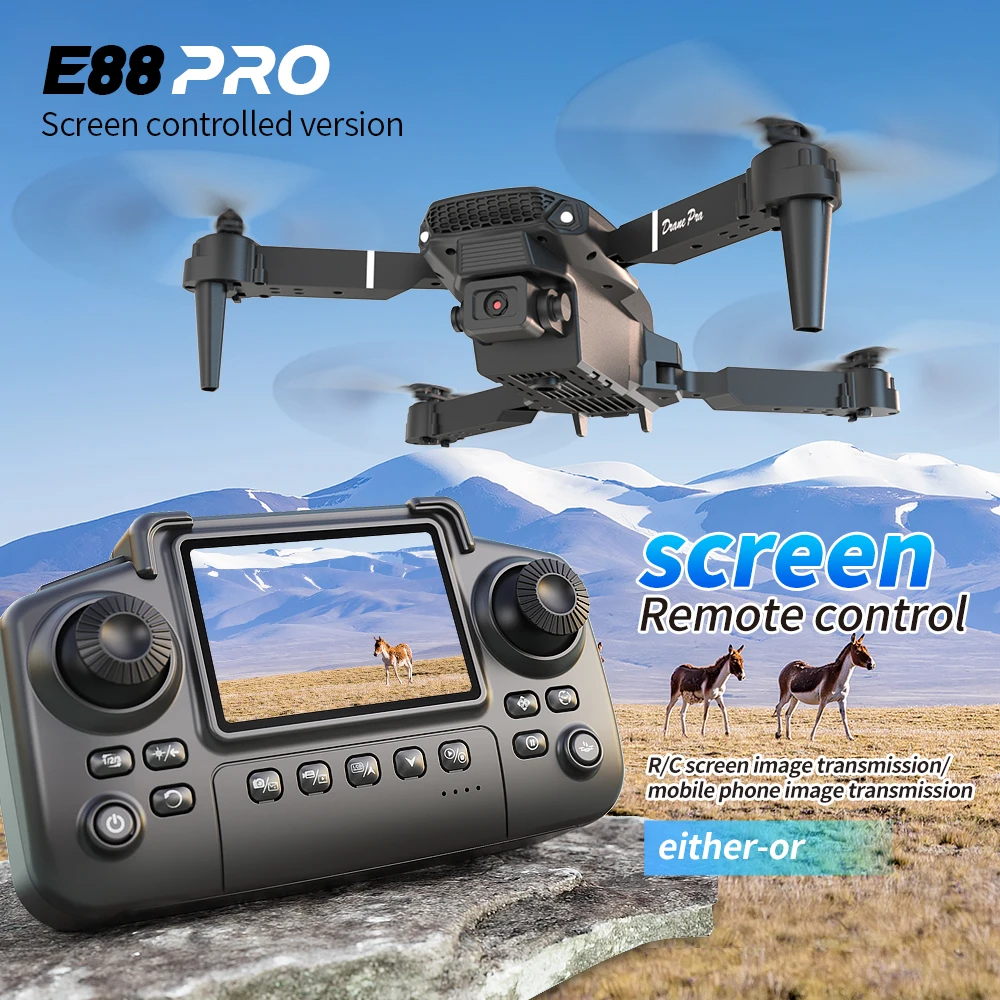 Drone MAX Upgraded Version, Equipped with High-Definition 2.4-Inch Screen Remote Control, Dual Camera Obstacle Avoidance Function, Brushless Motor, Foldable Arm, Suitable for Night Remote Control Flight