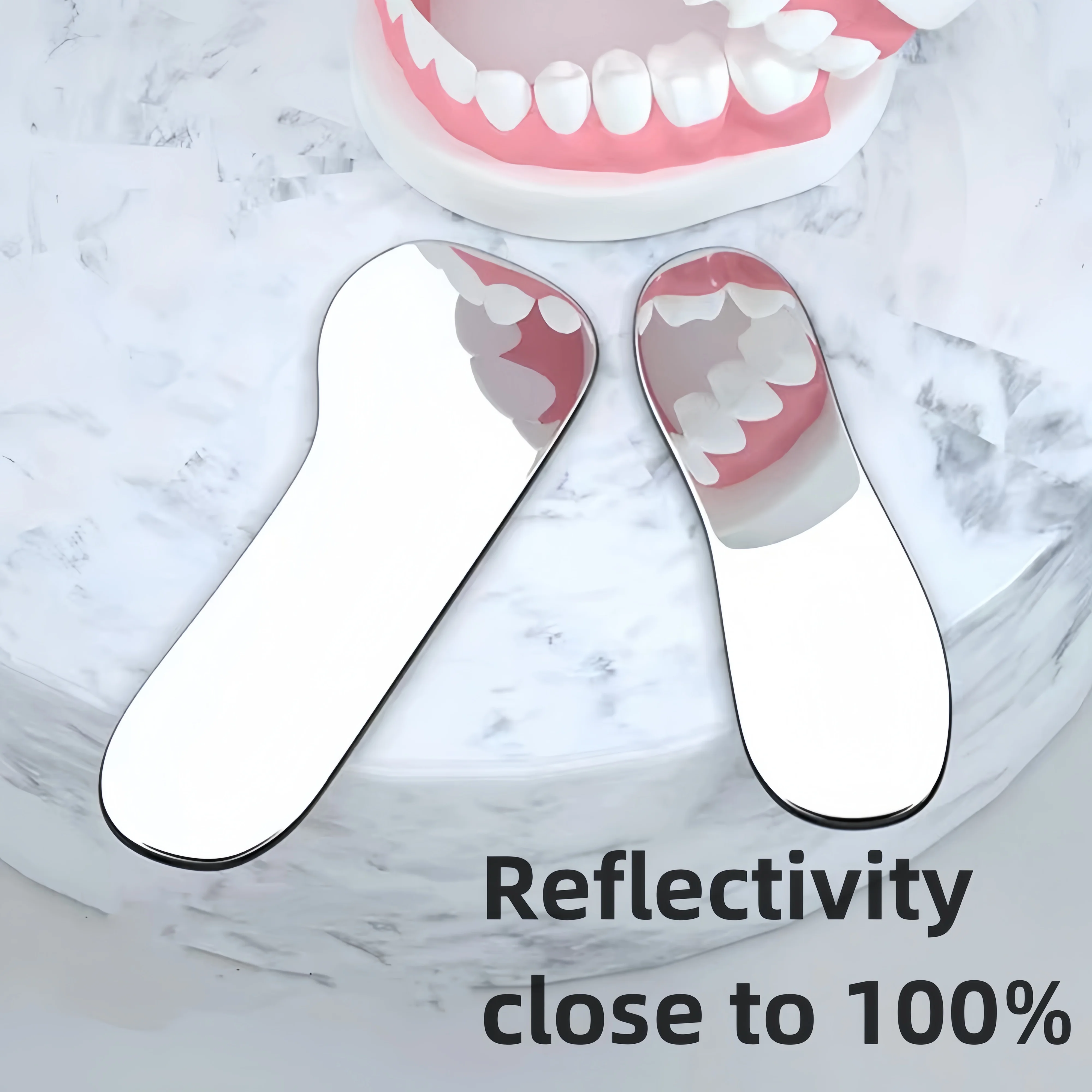 

Dental Intraoral Mirror, Double-Sided High Hardness Glass Reflector for Orthodontic Photography & Oral Observation