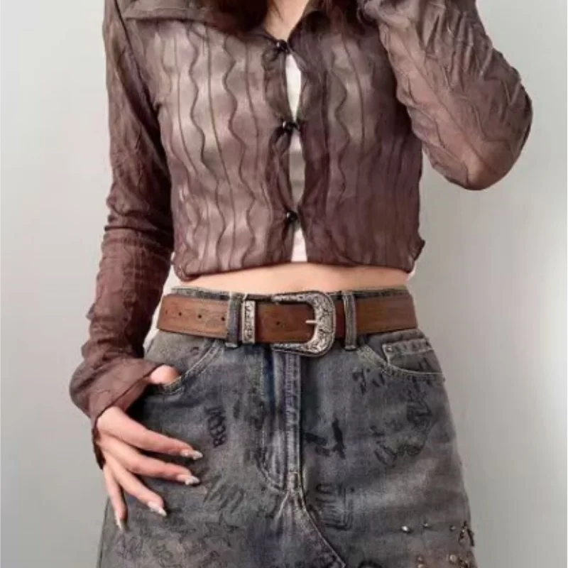 Ladies' Belt, Bohemian Style Women's Retro Belt, Small Leaf Design Versatile and Fashionable, Suitable for Daily Travel and Shop