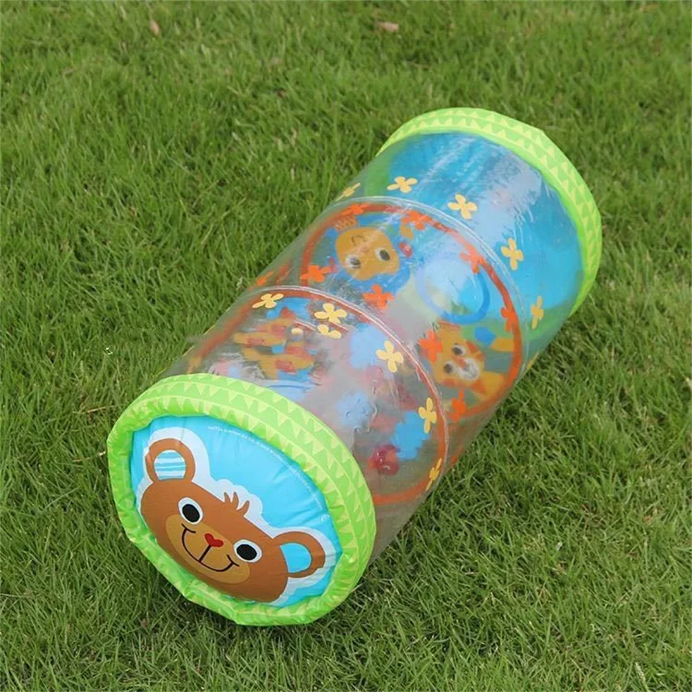 Inflatable Baby Crawling Roller PVC Safe Material with Bells Early Education Sensory Toy