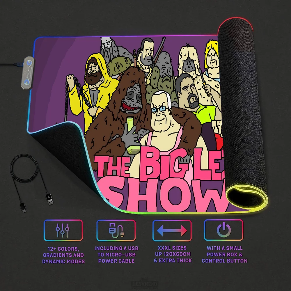Mouse Pad Big Office PC Home RGB LED Lez Light Show Non-Slip The Funny Desk-Mat USB Large Game Rubber Base Cartoon Waterproof