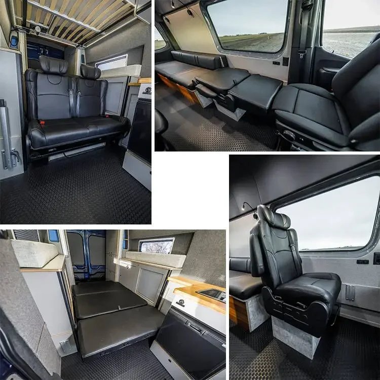 

campervan 3 folding seating caravan RV single seats with 2 fold rv rock and roll bed car seats rv camper van interior