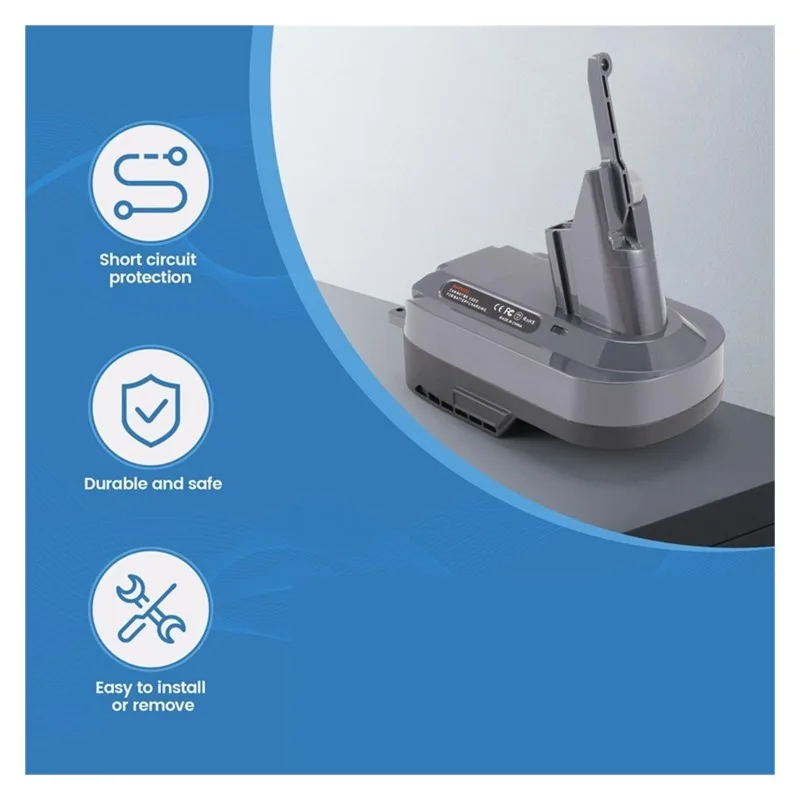 AR18DSV7V8 Battery Adapter Converter for AEG RIDGID 18V Lithium-ion Battery Converted  To for Dyson V7V8 Vacuum Cleaner​​​​​​​