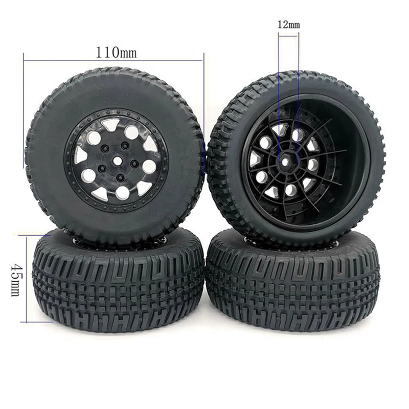 AE Team Associated SC10 Parts #91104 Hex Splicer Wheel/Tire 1/10 short-haul Truck Universal 1:10 Cars Tires(2Pcs）