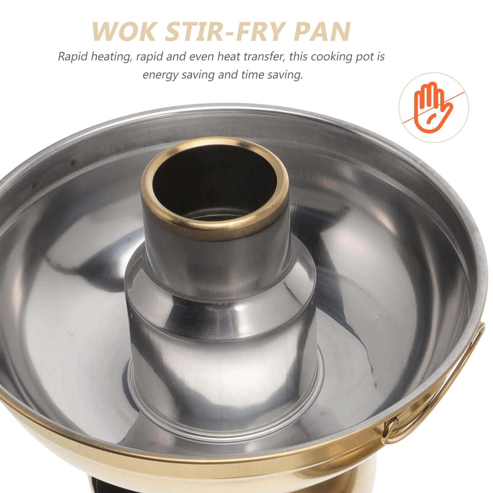 

Portable Hot Pot Stainless Steel Cooking Pot Double Handle Heat Resistant For Household Outdoor Camping Seafood Hotpot