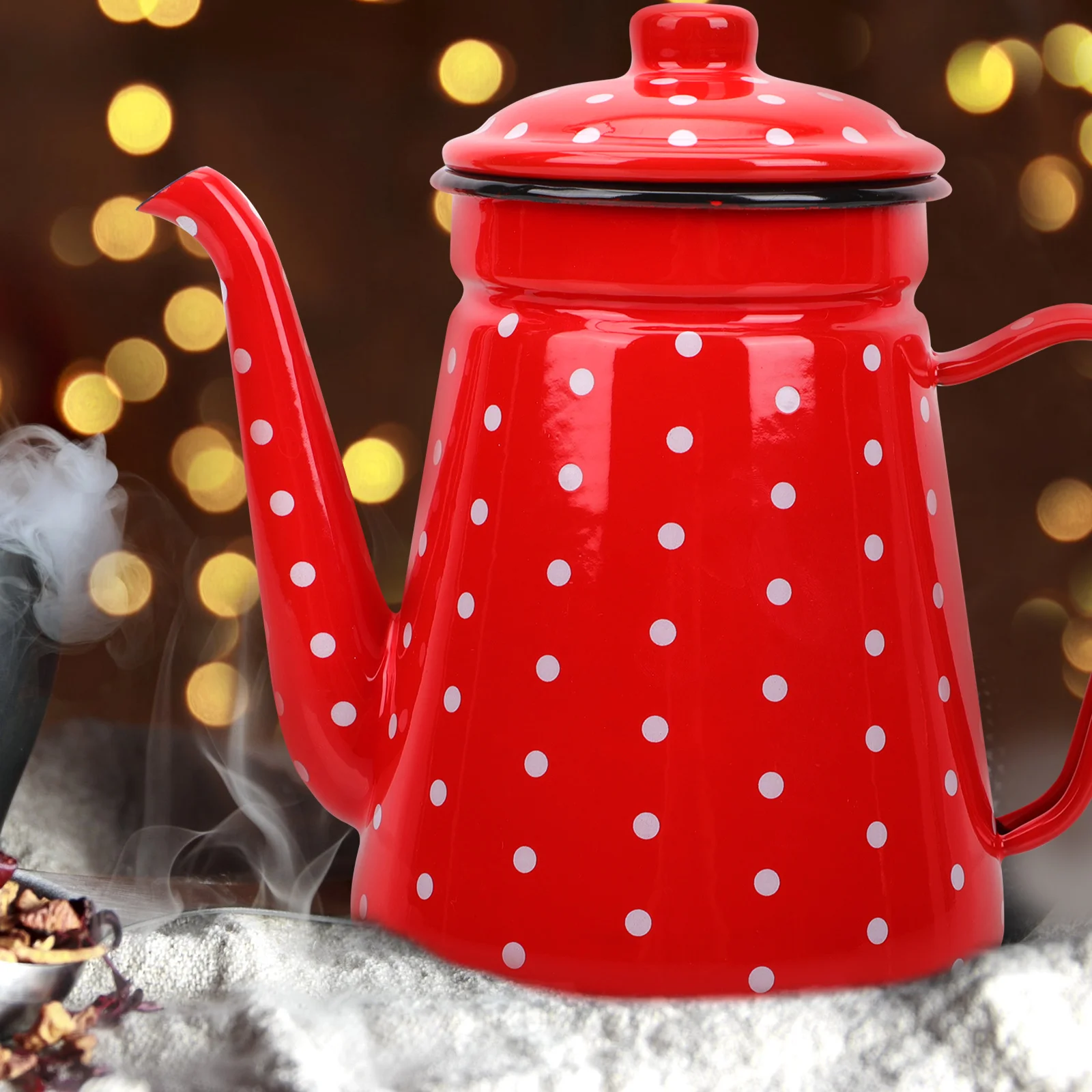 

Enamel Coffee Pot Vintage Tea Kettle Stove Gooseneck Enamelware Teapot Stovetop