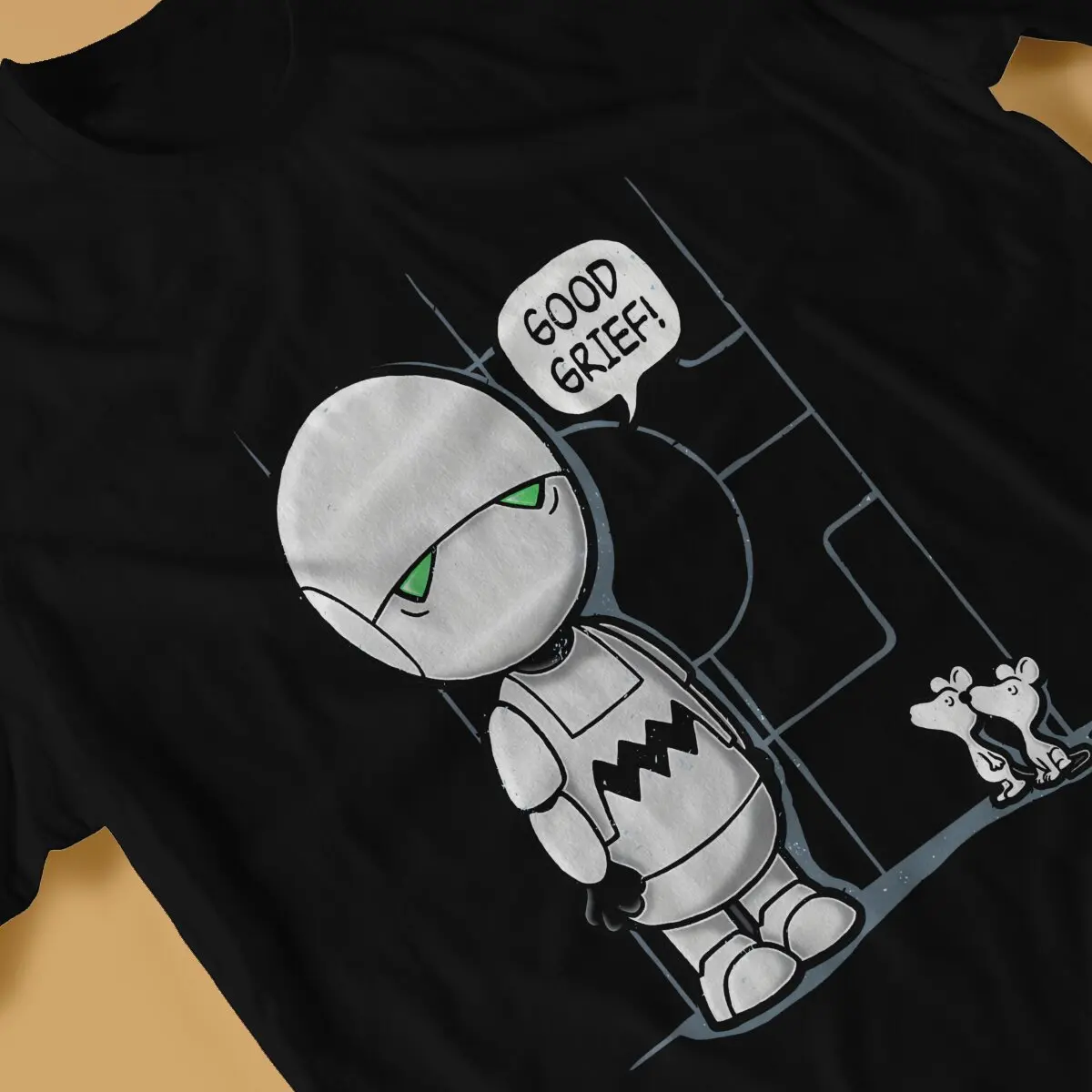 Good Grief Marvin Douglas Adams T Shirt Alternative O-Neck TShirt Harajuku Streetwear Polyester