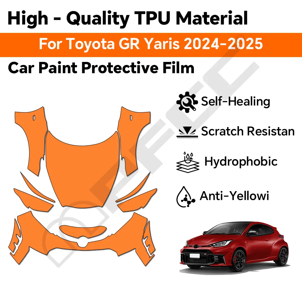

9MIL TPU For Toyota GR Yaris 2024 2025 Transparent Sticker Body Accessories Pre-Cut Paint Protection Film Car Clear Kit Sticker