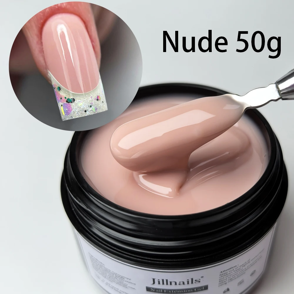 Jillnails Nude Burgundy Gel Nagelverstärker 50G Staubiges Rosa Nude Schimmer UV-Gel für Nagelverlängerung
