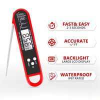 Waterproof Digital Food Kitchen Thermometer For Oven Meat Cooking Grilling With Rotating LCD Screen Alarm Function